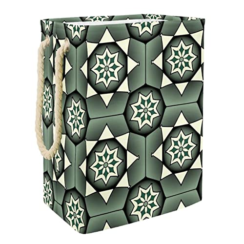 Panier à linge géométrique en tissu premium avec finitions soignées - 2