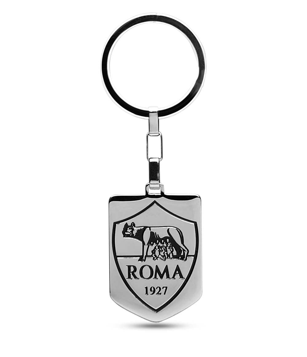 Bracciale in acciaio anallergico con logo AS Roma smaltato nero