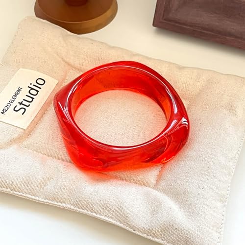 Colorful Square Acrylic Resin Bangle Bracelets Tortoiseshell Acetate Plate Wide Chunky Bracelet Vintage Irregular Geometric Chunky Plastic Wristbands Statement for Women Jewelry Gifts2