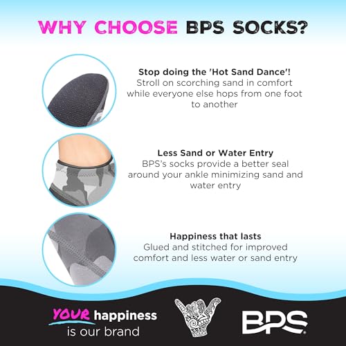 Image of BPS 'Aqua Series' 3mm Neoprene Water Socks for Sand, Beach, Soccer, Volleyball, Wetsuit Booties