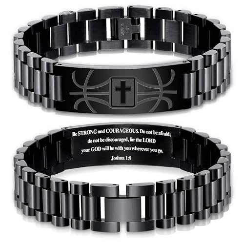 KLIFOWDY First Communion Gifts-Basketball Cross Bracelet for Boys Men,Christian Religious...