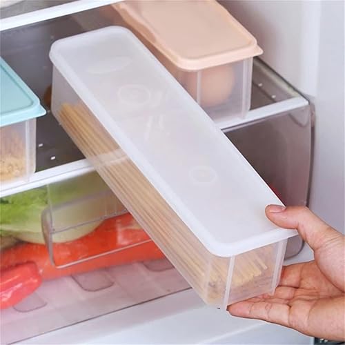 Caja de almacenamiento de fideos contenedor de almacenamiento de pasta de plástico caja de almacenamiento de alimentos con tapa organizador