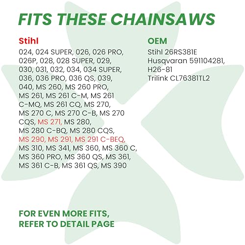 BYANE 20-Inch Carbide Chainsaw Chain
