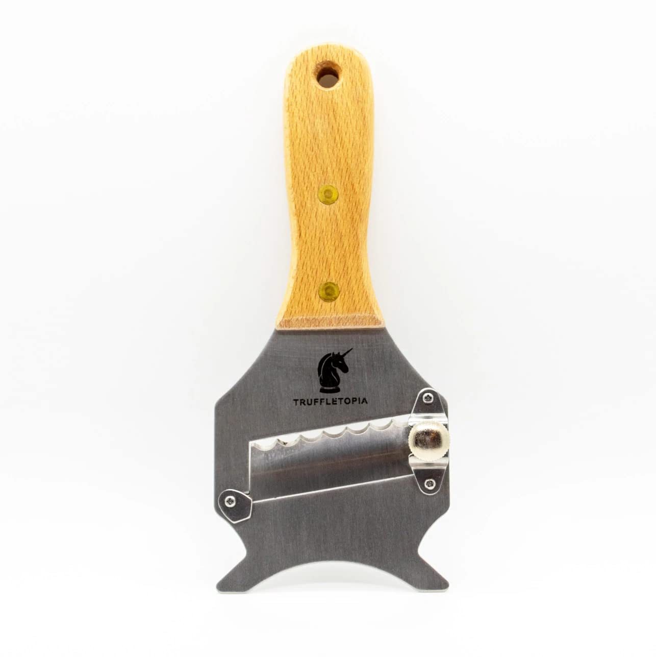 Truffletopia | Professional Truffle Shaver | Adjustable Stainless Steel Blade & Beautiful Wood Handle | Vegetable Slicer | Garlic Slicer | Chocolate Shaver | Cheese Grater | Mushroom Slicer