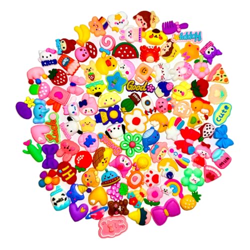 100pcs Non-Repeating 3D Stickers, Cute Decorations, Resin Charms,Flatback Charms,DIY Materials,Laptop and Phone case Decorations