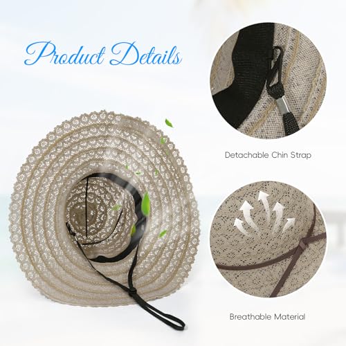 Sombrero de playa para mujer con ala ancha flexible miniatura 4