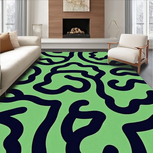 ODIKA Flatwoven High Traffic Area Rug 2x3, Bold Abstract Black,
