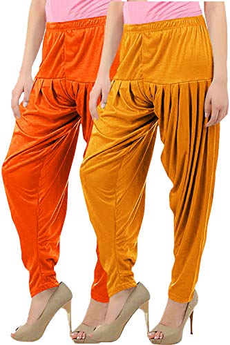 Image of Buy That Trendz Womens Patiala Pants Combo Pack of 2 Viscose Dhoti Patiyala Salwar Harem Bottoms Pants
