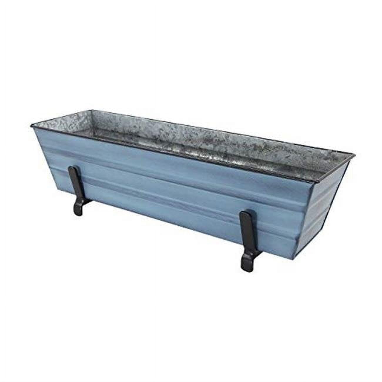 2 x 6 Railings Flower Box with Brackets, Blue - Small