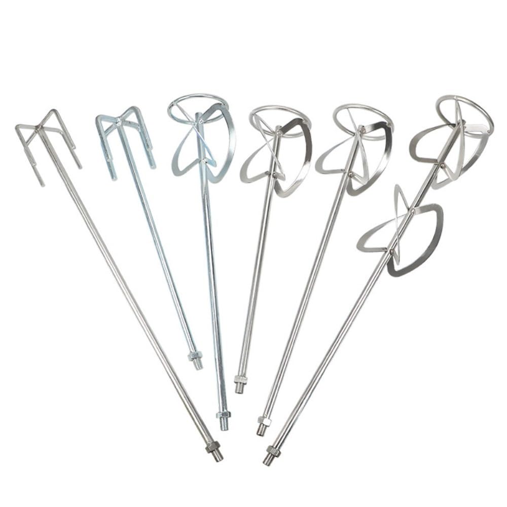 Varilla Mezcladora Para Taladro M14 50-70cm Doble Hélice – Batidora Mezcladora Antióxido Para Yeso, Pintura, Cemento, Adhesivo Y Mortero, Acero Con Recubrimiento En Polvo(Galvanized M12 50cm S-Type)