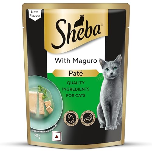 Image of Sheba Pate Adult Wet Cat Food, Maguro, 70g, Soft Pate Texture, Hydrating Food Crafted Ingredients, Balanced Nutrition for Healthy Cats​