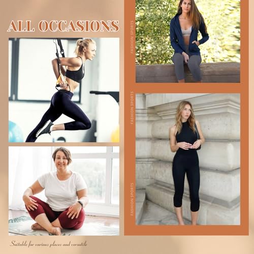 TNNZEET 7 Pack Leggings for Women - High Waisted Yoga Pants with Pockets Black Leggings Women Full Length & Capri
