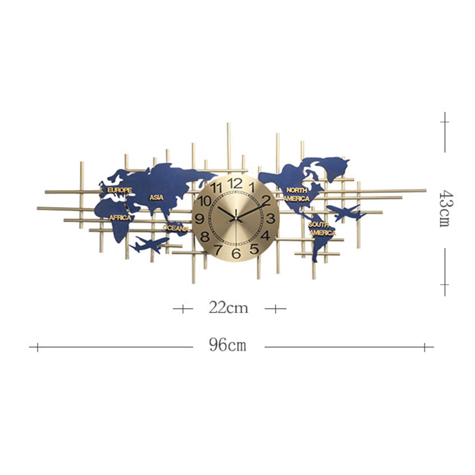 Arte murale in Metallo per Soggiorno Orologio da Parete Gigante, pareti, pareti, Arte in Metallo, Orologio da Parete Moderno con Numeri per la Decorazione d'interni Creativa dell'o