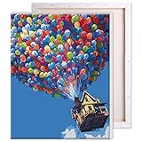 Rihe DIY Oil Painting Paint By Numbers Kits with Brushes Acrylics Painting Kits on Canvas for Adults Kids Beginner - Hot Air Balloon 16x20 Inch(Wooden framed)
