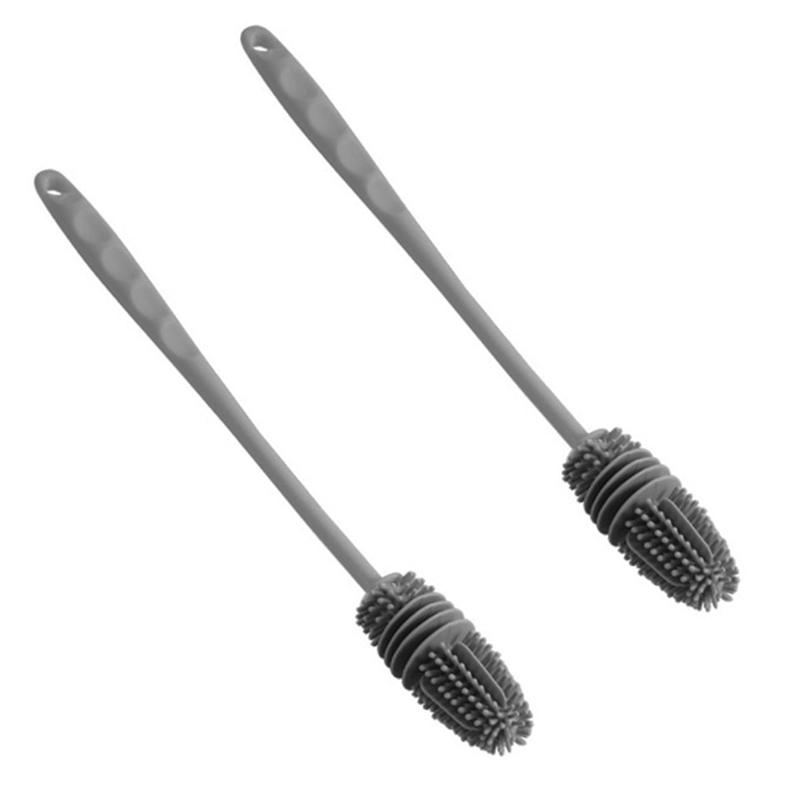 2Pcs Grey Silicone Bottle Brush,Silicone Bottle Cleaning Brushs with Long Handle,Baby Bottles Brush,Baby Bottles Cleaner Brushes Silicones,for Home Kitchen Flask, Thermos,Kettles Cleaning