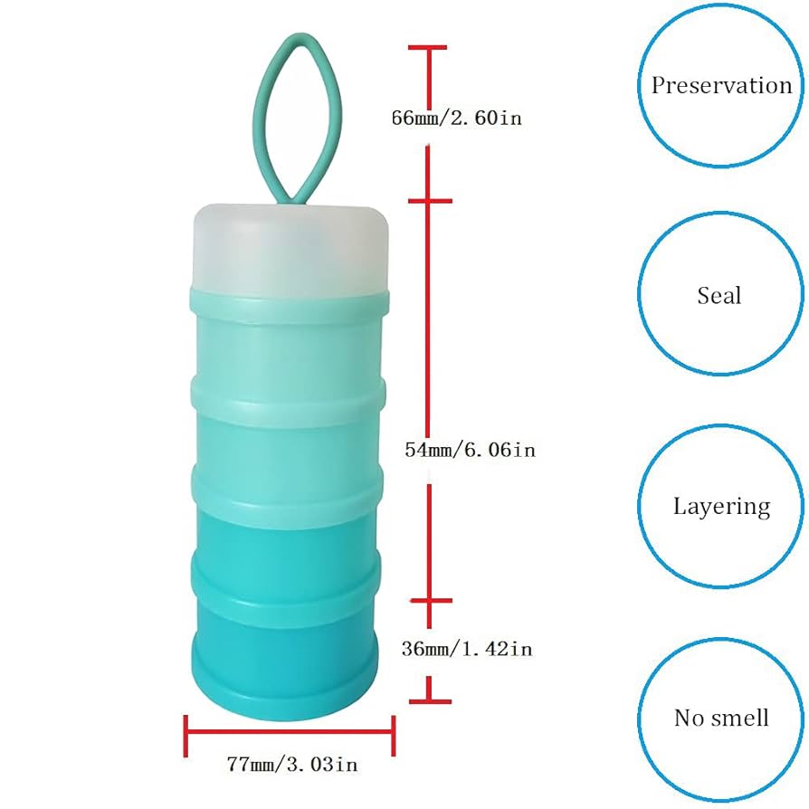 MOQIN Baby Formula Dispenser On The Go, Non-Spill Rotating Formula Container To Go Milk Powder Kids Snack Container For Kids Toddler Travel Outdoor