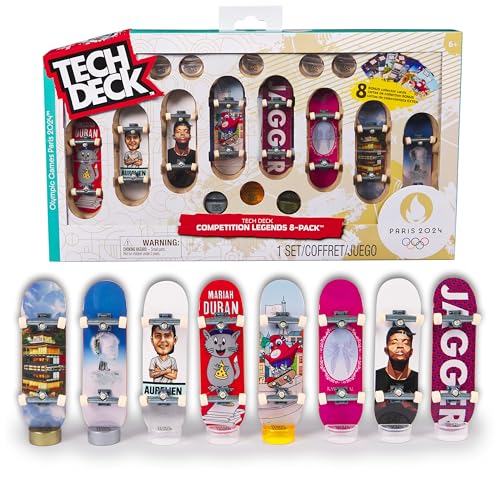 Tech Deck - Finger Skate À Collectionner - 8 Finger Skates - Produit Officiel sous Licence Jeux Olympiques Paris 2024 - Mini Skate Doigt - Coffret Cadeau -...