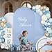 White Blue Arch Backdrop Cover Set of 3 Wedding Arch Covers Stretchy Backdrop Arch Cover 6FT 6.6FT 7.2FT Birthday Party Arch Stand Cover Spandex Ceremony Baby Shower Banquet Decoration