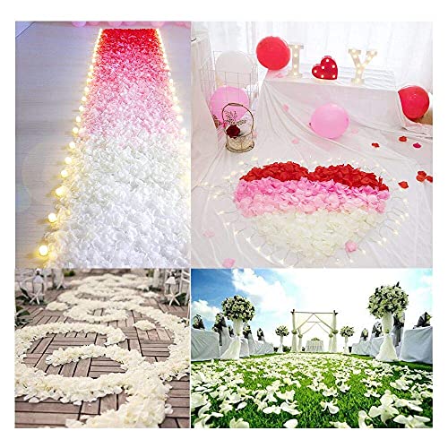Knr Harmony Rose Flower Petals White 1200Pcs Artificial Flowers Silk Rose Petals For Wedding Decoration Party Table Confetti Romantic Night Valentine'S Day thumb #4