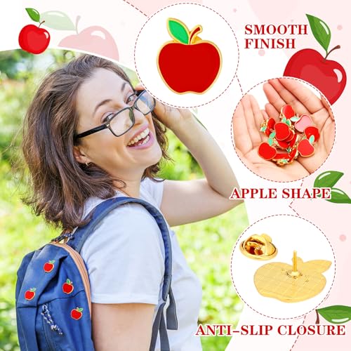 Hoteam Back to School Apple Pins for Student Enamel Lapel Pin Teacher Appreciation Gift in Bulk Brooches for Teachers Gifts3