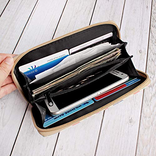 RIAH FASHION Rainbow Glitter Zip Around Wallet - Sparkly Confetti Single Zipper Clutch Purse with Card Slots (Rainbow - White)2