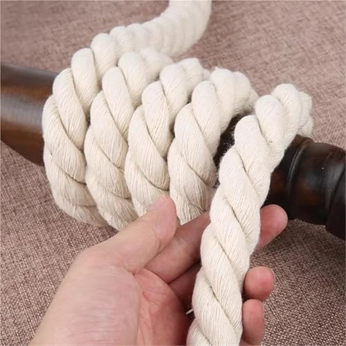 Cuerda de algodón para macramé y decoración textil en tono beige de 8mm 3