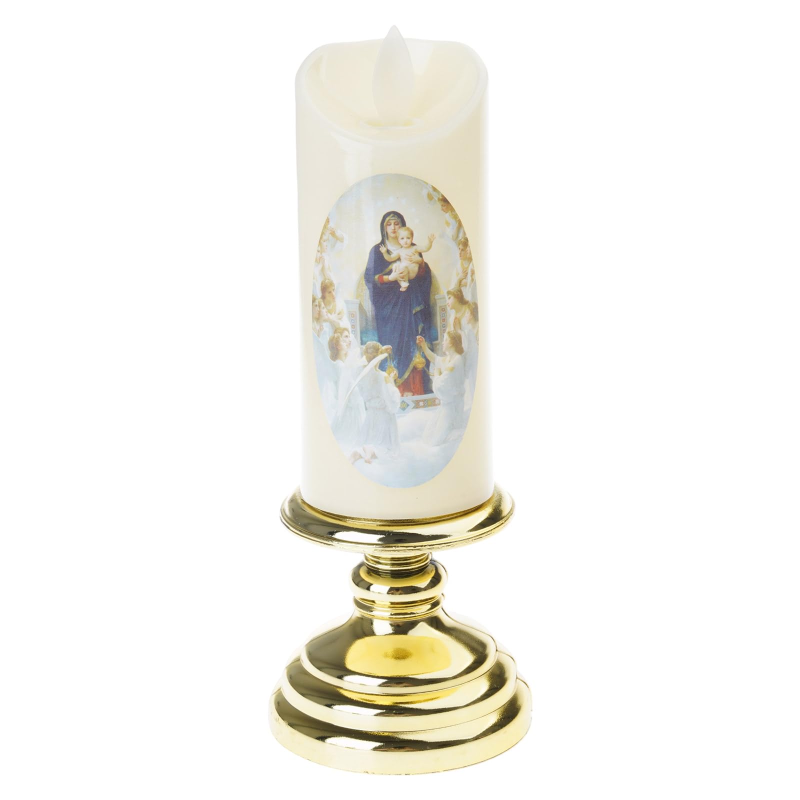 YWLUUOO Electronic Flameless Light Virgin Christ LED Wax Tealight Devotional Prayer Lamp Religious Decoration Portable LED