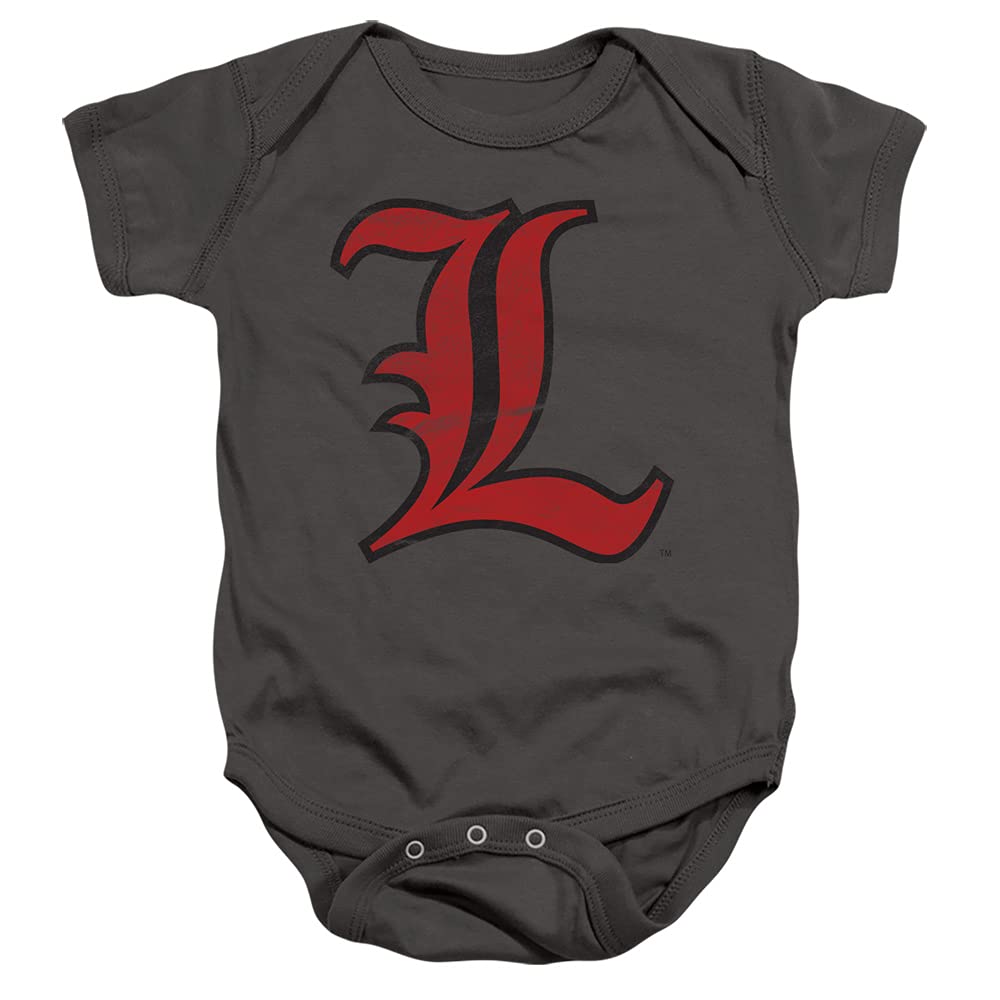 University of Louisville Official Distressed Primary Unisex Infant Snap Suit for Baby,Charcoal, 6 Months