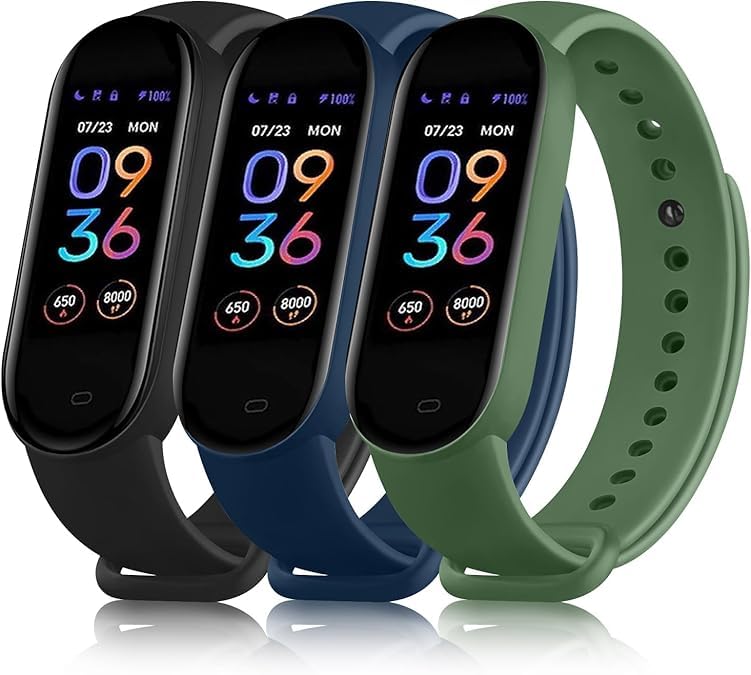 CERLINK Mi band 5 Straps Mi Band 6 Amazfit Band 5 Strap for Xiaomi Mi Band 5/6 Replacement Smartwatch Wristband Sports Fitness Band Straps Strechable Silicone Straps Pack of-6-image-17
