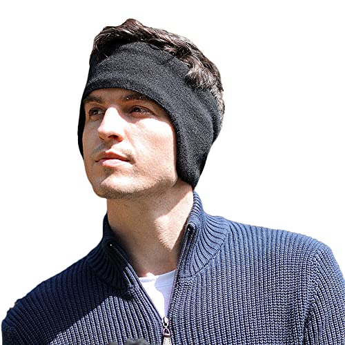 Sport Stirnband Ohrenwärmer Damen Herren Dehnbar Stirnbänder Winter Ohrenwärmer Außen Gestrickt Samt Innen für Joggen Laufen Wandern Fahrrad und Motorrad Fahren Cover