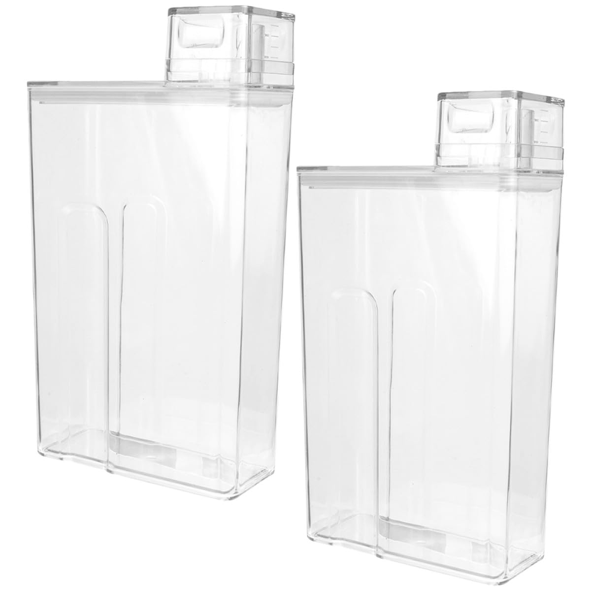 Genérico Dispensador de Detergente para Ropa 2 Piezas, Contenedor Transparente de Almacenamiento Grande, Botella Rellenable para Detergente y Loción, Práctico Cubo Multiusos para