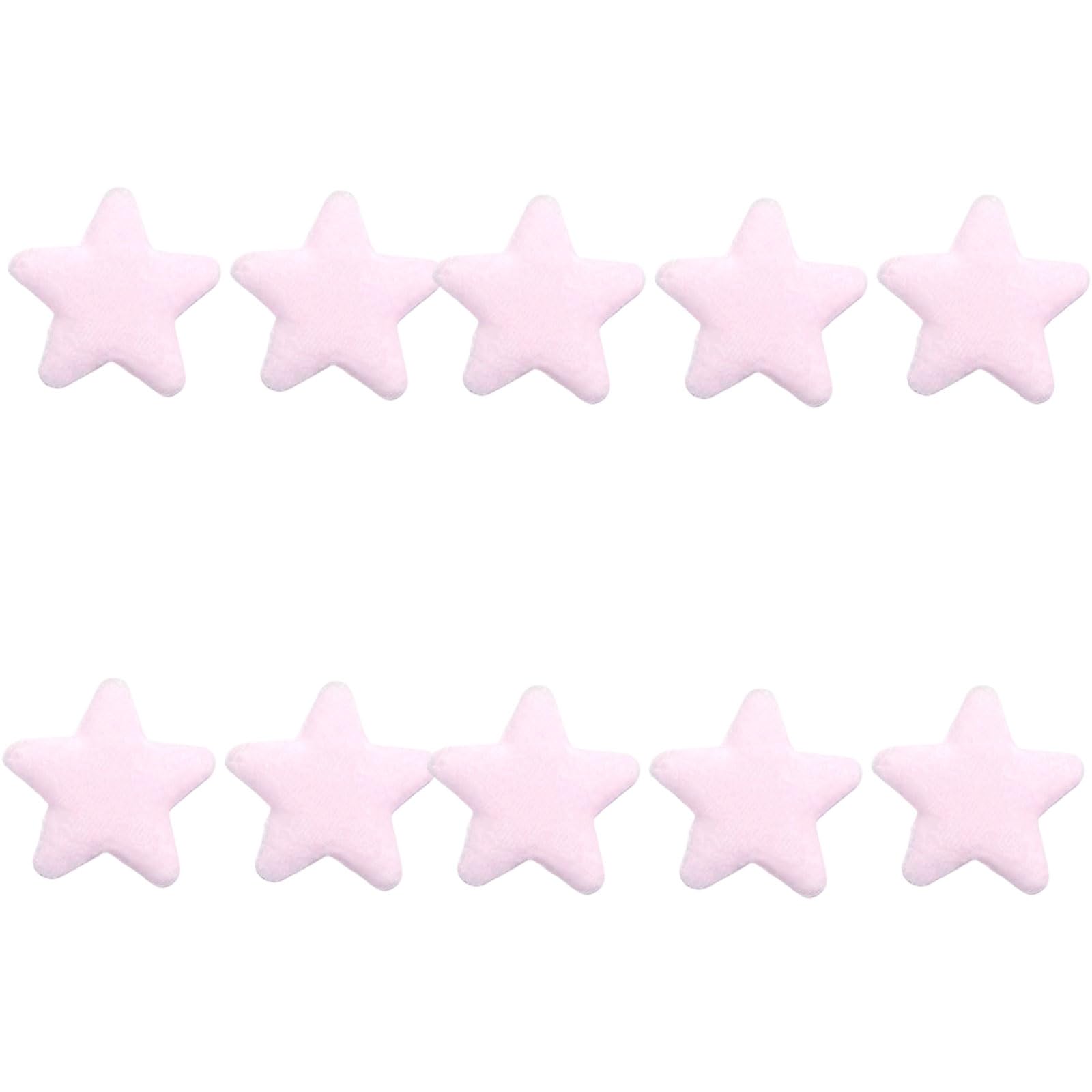 JSGHGDF 10Pcs 6.5CM Colored Plush Star Appliques for Bag Garment Shoe Decoration Hair Accessories and Sewing Craft Perceived Star Ornamentation