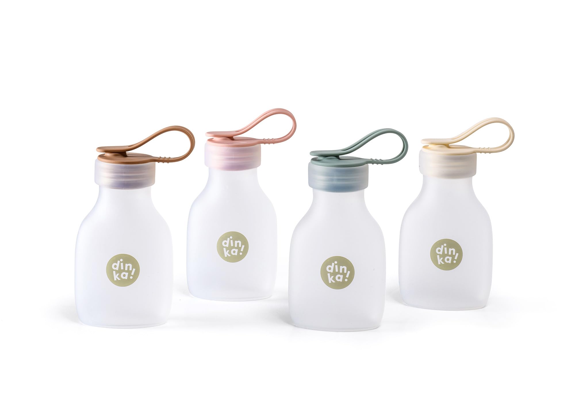 4 Pcs Soft Silicone Reusable Breast Milk Storage Bottles, Leak-Proof, BPA Free, Fridge or Freezer, Large Capacity of 240ml/8oz, A Breastfeeding Essential