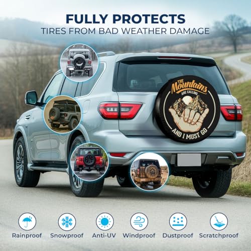 Image of GENANY Custom PVC Leather Spare Tire Heavy Duty Cover, Turn Your Photo Logo Text Into Tire Cover, Universal Fit for Trailer RV Camper, Personalized RV Spare Tire Cover 14-17 Inch