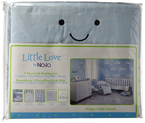 Conjunto de edredom de 5 peças Little Love by NoJo, Happy Little Clouds