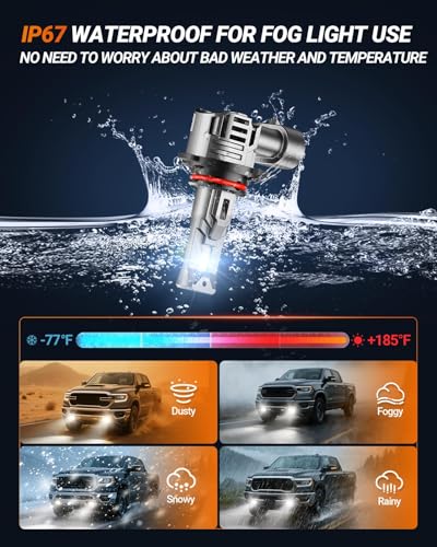 Image of SEALIGHT 9005 H11 LED Bulb Combo, 80000LM, 800% More Light, High-Performance Fog and Off-Road Lights, 9005 /HB3 H11 /H9 /H8 Fog Light, Pack of 4