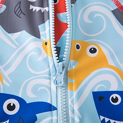 famuka Little Kid One Piece Swimsuit Shark Rash Guard Toddler Boy Swimwear Bathing Suit3