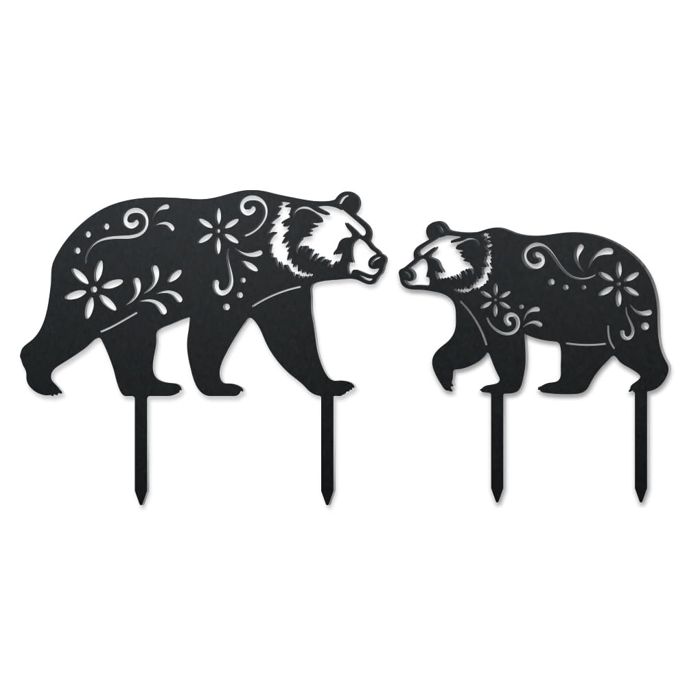 WADORN Bear Metal Outdoor Statues Silhouette