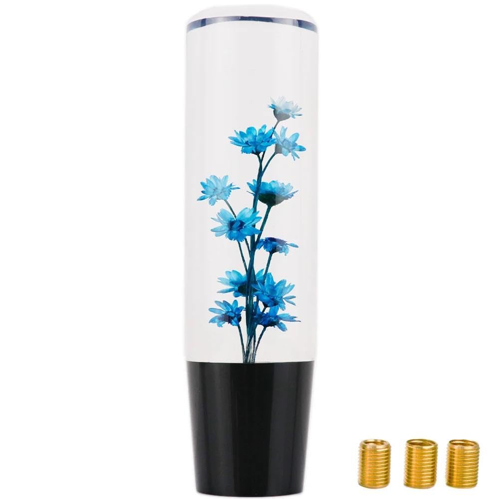 HYASDBWE Real Flower Crystal Bubble Car Gear Stick Shift Knob Shifter Lever 15CM /10CM Car Replacement Parts Gear Shifter Parts(Blue,15CM)