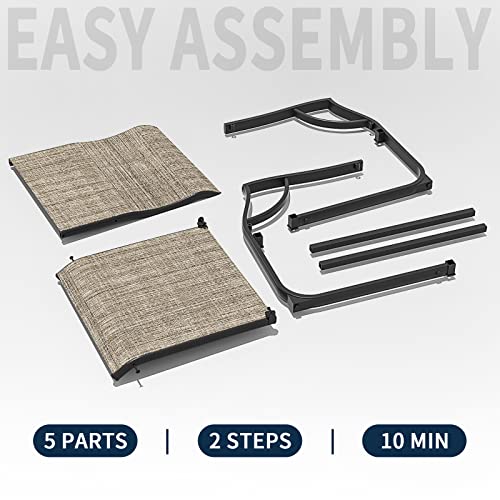 Amopatio Patio Chairs Set Of 4, Outdoor Dining Chairs For All Weather, Breathable Garden Outdoor Furniture For Backyard Deck, Brown #TOP5