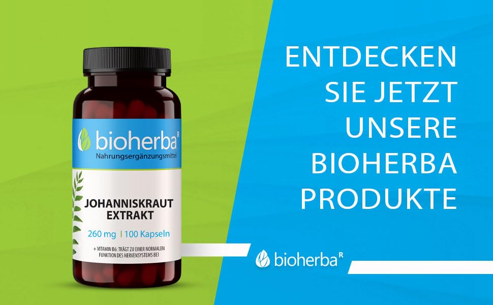 Johanniskraut Kapseln – 200 Stück mit 260 mg pflanzlicher Komplex mit Vitamin B6 von BIOHERBA PZN 17191352