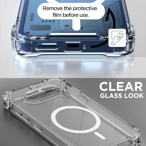Image of Amazon Basics Back Cover for Nothing Phone 4a 5G Mag-Safe Shockproof PC + TPU Protective Case Magnetic Support Bumper Case (Transparent Mag-Safe)