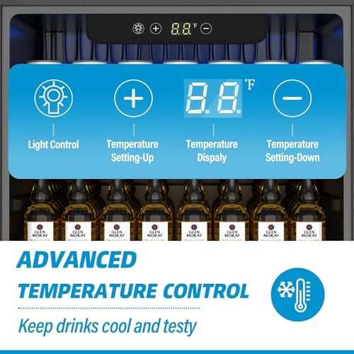 Image of Erivess Compact Beverage Refrigerator, 76 Can /1.7 Cu Ft Mini Fridge, Silver | Adjustable Shelves & Digital Display Small Fridge for Soda, Under Counter Freestanding Glass Door Mini Cooler for Home