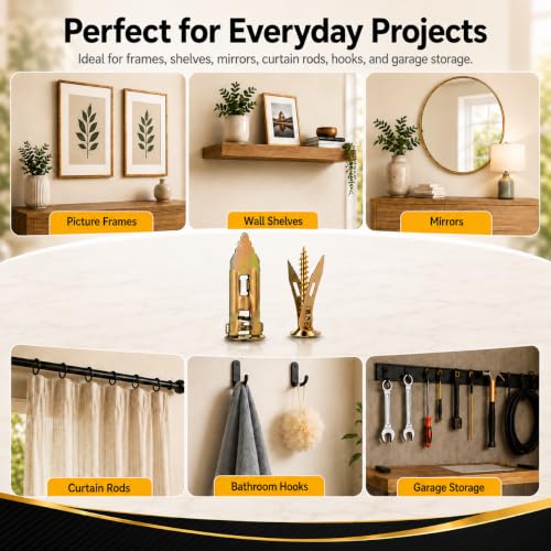 Image of Jyphorixal 160 PCS Self Drilling Drywall Anchors with Screws Kit, Heavy Duty Metal Wall Anchors for Drywall, Sheetrock Anchors 0.47x1.18inch with Screws, No Drill Dry Wall Anchors and Screws Kit