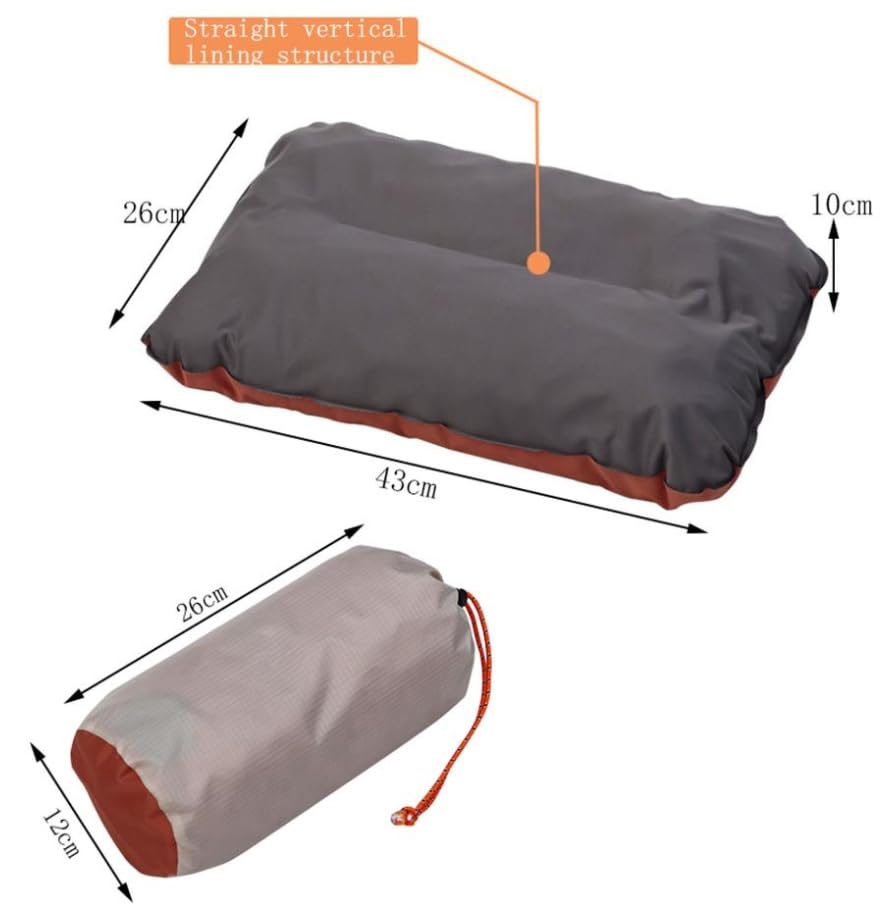 Luminexia Cuscino da Campeggio con Custodia,Cuscino da Viaggio Ultraleggero,Comodo Cuscini Gonfiabili Ergonomico per Supporto del Collo,Piccolo Cuscino Cervicale Morbido in Auto,Spiaggia,Ufficio