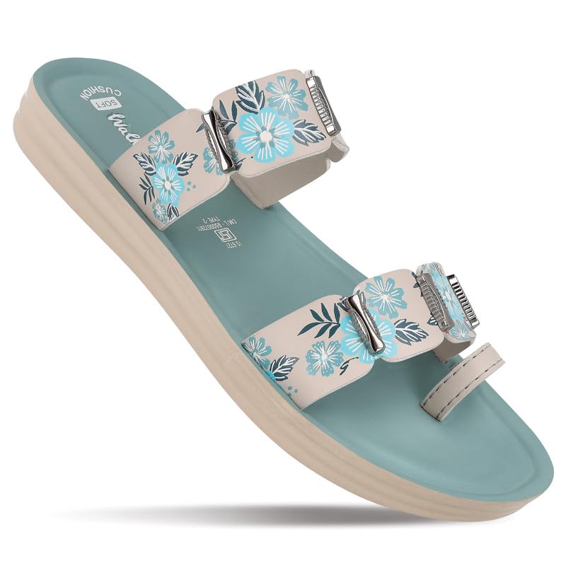 Image of WALKAROO Flat Sandals For Women|Soft Cushion Footbed, Lightweight PU Sole & Slip-On Sandals|WLR74018