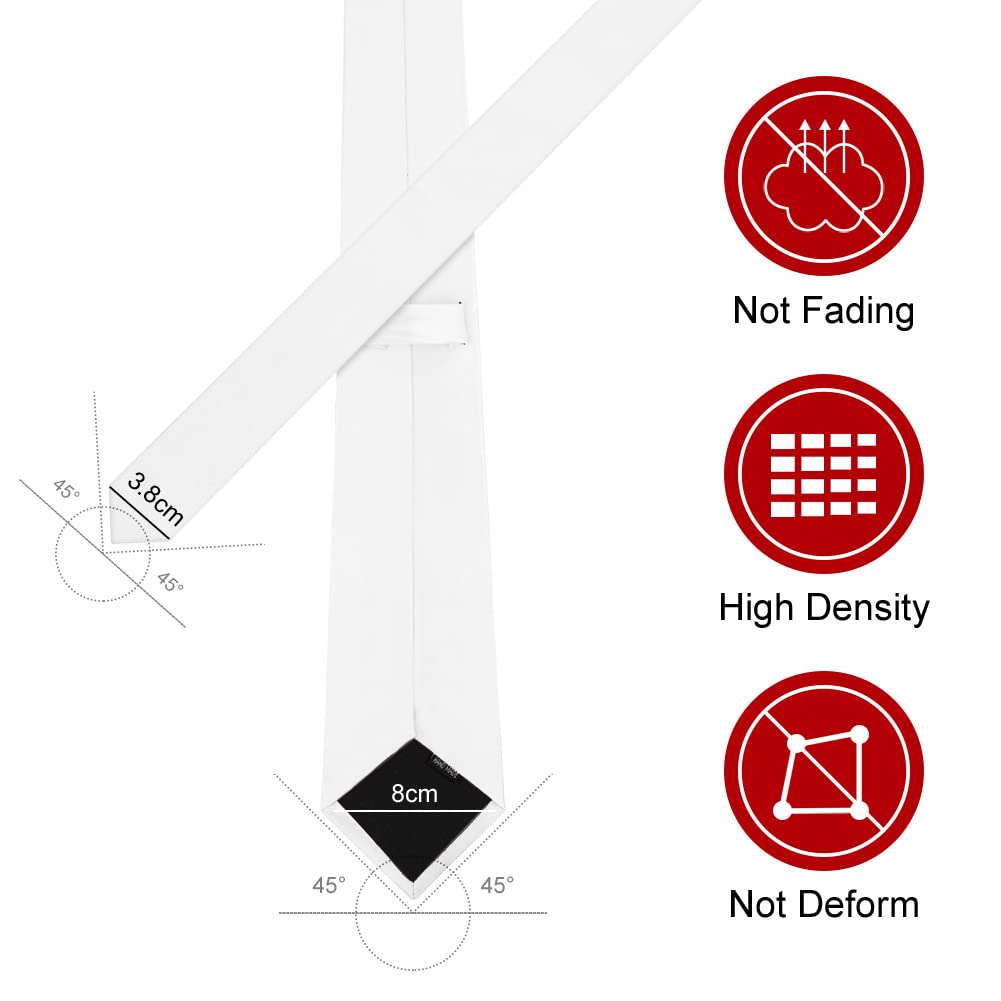 URAQT Cravatta Uomo, Cravatte Slim Uomo Eleganti Neckties, Sottile Tinta Unita Cravatta in Diversi Colori, Cravattino per Lavoro, Festa