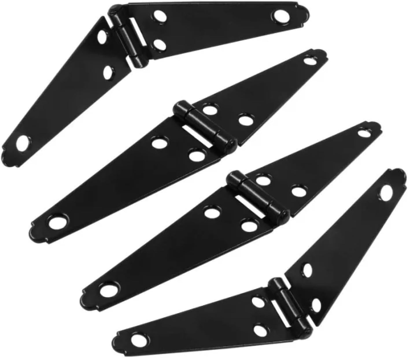 2Pcs Heavy Duty Strap Hinges Black Shed Door Gate Hinges with Screws for Fence Wood Gate Cabinet Door(296mm)