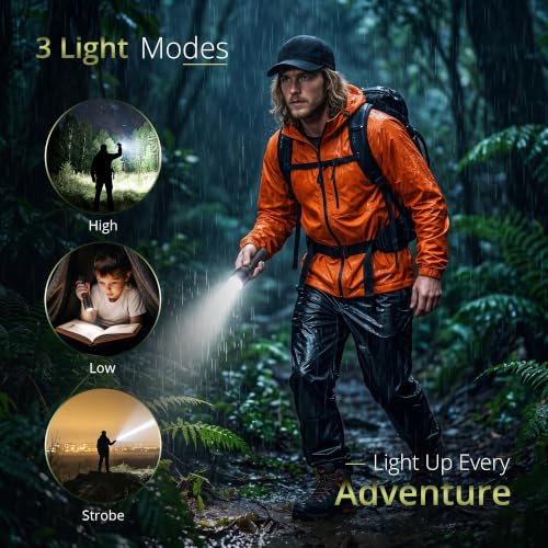 Image of IBELL Castor FL8790S Rechargeable 6000 mAh LED Flashlight, Portable Torch with Digital Display, Type C Charging, Adjustable Focus, Compact Design for Home, Outdoor, Camping & Emergency Use (Black)
