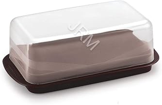 JRM's Plastic Butter Dish with Lid, Butter Keeper (Coffee)